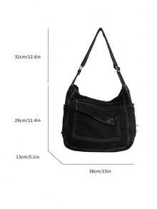 High School Students University Freshman Multifunctional Sling Bag Shoulder Bag Casual Bag Men Minimalist Canvas Hobo Bag, Schoolbag For Travel, College, School,Outdoors, Sports Crossbody Bag Side Bag Holiday Essentials Commute Lightweight Carry On With Adjustable Strap Hobo Bags Fabric Portable Outdoor Dad Gifts Father Gifts Men Gifts Present Valentines Gifts Messenger Bag Black Bag Halloween Christmas Men Bag School Bag Student Bag Book Bag Scream - Black - View 5