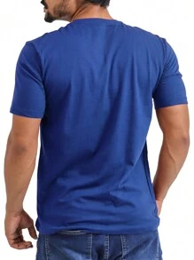 Men T-Shirts - 寶藍色 - 查看 2