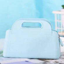 Makeup Bags For Women : Cosmetic Case For Girls Waterproof Toiletry Purse For Ladies Portable Beauty Pouch Simple Zipper Cosmetic Bags - Blue - View 1