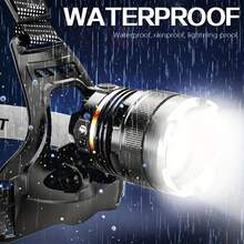 強光感應頭燈充電可調焦鋁合金礦用燈戶外騎行頭燈戶外露營頭燈 - 黑色 - 查看 6