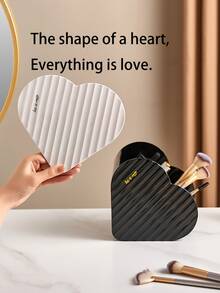 1 Love Storage Box, Dressing Table Transparent Grid Eyebrow Pencil And Lipstick Sorting Box, Bathroom Storage Box, Office Desktop Pencil Holder Storage Box, - Black - View 4