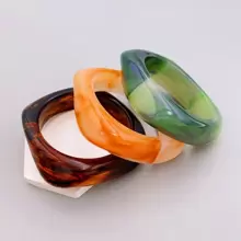1 Pieza Brazalete De Acrílico Exagerado Con Patrón De Mármol De Estilo Europeo Y Americano Adecuado Para Usar Diariamente En Mujeres Y En Fiestas De Baile