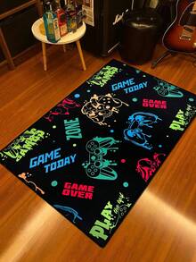 1pc Personalized Pattern Polyester Fiber Material Carpet, Easy To Clean & Wash, Suitable For Living Room Or Bedroom Or Computer Desk Decoration - Multicolor - View 3