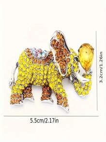 1入時髦復古象形水晶珠寶套裝,附帶動物胸針、外套配件,適用於嘉年華、情人節、新年禮物、日常女裝 - 黃色 - 查看 2