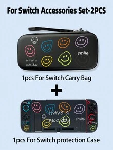 1 Set Vivid Floral Pattern Nintendo Switch Game Console Carrying Case & Protective Cover - Multicolor - View 4