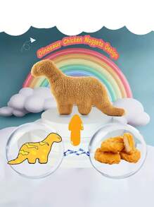 1 件黄色鸡块形恐龙毛绒玩偶枕头，多种款式包括三角龙、剑龙、翼龙、腕龙、霸王龙、罗拉克斯、鸡块、玩偶