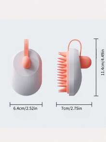 1pc Blue Creative Mouse Shaped Silicone Hair Washing Brush Household Adult Bathing Shampoo Massage Tool For Pet - Royal Blue - View 2