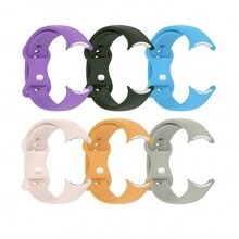 6 条装硅胶男女通用智能手表表带，适用于 Pixel Watch2/1，多色银色表扣，适合腕围 6.1-9.1 英寸 - 藍色 - 查看 5