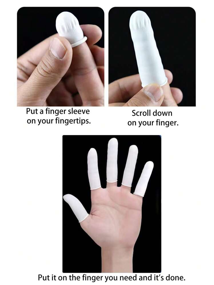 Finger Cots,200pcs Latex Finger Cots, Good Elasticity, Disposable Rubber Fingertips Glove, Multi-Purpose Protection For Handcrafts, Beauty Care, Nail Art,Tattoo ,Electronic Repair Plaster, One Size Fit Most, Protect Fingers,Gel Finger Tips Protector, Finger Covers,Finger Sleeves Great For Finger Cracking, Finger Covers,Protection For Finger Tips For Kitchen, Finger Sleeve Thumb Protector Fingertip Protector Thumb Cover - White - View 7
