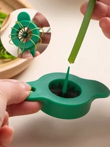 1個梅花蔥切刀不銹鋼洋蔥切片器廚房工具 - 綠色 - 查看 4