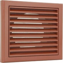 4 Inch - 100 Mm Terracotta Wall Ventilation Ducting Air Outlet/Inlet Square Grille For Fresh Flow Plastic External Grill Cover With Bug Mesh And Rear Spigot Exterior Ceiling Vent - Brown - View 4