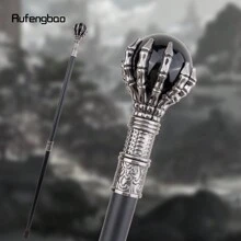rufengbao 黑色玻璃球蒸氣龐克手杖時尚裝飾手杖紳士豪華拐杖旋鈕手杖 93 厘米 - 黑色 - 查看 8