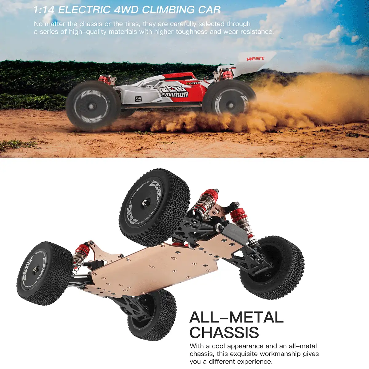 WLtoys 1/14 144001 RC Car 60KM/H 4WD Electric High Speed Racing Vehicle Off-Road Remote Control Car Toys For Kids - Green - View 4