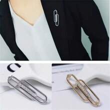 3pcs Gold-Tone Fashionable Geometric Women's Brooch Waist Pin Set, Adaptable Chest Jewelry Set, Dress Waist Pin, Anti-Slip Brooch, Hidden Clasp Pin, Diy Clothing Decoration, Wedding Dress Decoration, Party Dress Decoration - Gold - View 3