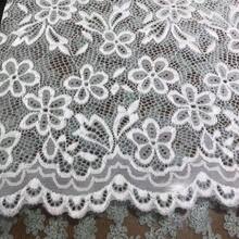 Hlyaimu蕾絲針織白色玫瑰浪花花紋長方形桌布,簡單純淨 - 白色 - 查看 7