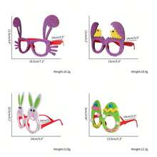 4 件裝 Happyy 復活節眼鏡蛋雞母雞兔子復活節派對配件 - 風格1 - 查看 2