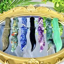 1 件隨機多材質彎刀匕首天然水晶雕刻、寶石首飾、閃光、治療水晶、生日禮物、女性禮物、萬聖節禮物、聖誕禮物、家居裝飾、派對裝飾。 - 彩色 - 查看 14