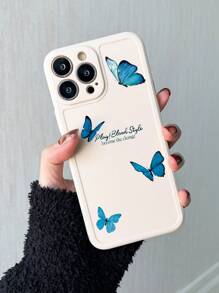 Ốp điện thoại in hình con bướm Tương thích với iPhone 15/15Pro/15Plus/15Promax - Màu be - Xem 2
