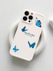 Ốp điện thoại in hình con bướm Tương thích với iPhone 15/15Pro/15Plus/15Promax - Màu be - Xem 4