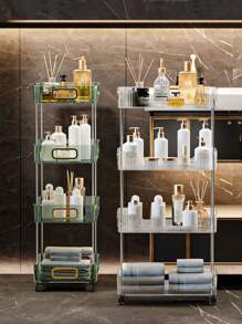 地上式護膚品收納盒及化妝品收納盒,配有可拆式化妝品展示架,化妝品展示架（4層綠色） - 綠色 - 查看 5