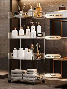 地上式護膚品收納盒及化妝品收納盒,配有可拆式化妝品展示架,化妝品展示架（4層綠色） - 綠色 - 查看 4