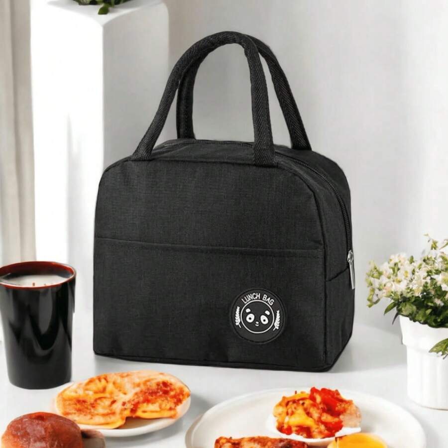 Lonchera Termica Para Niño Y Niña Bolsa Para Mantener Tu Almuerzo Caliente Y Frio De Dos Asas, Lunch box, Lunchera térmica, Lunchbox de tela - Negro - Ver 1