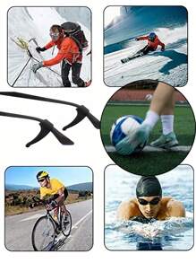 10 件装防滑硅胶眼镜腿头、眼镜防滑耳夹、硅胶眼镜架、运动眼镜固定器 - 黑色 - 查看 5