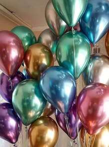10/20 chiếc 10 inch vàng hồng bạc xanh lam xanh lá tím nhiều màu bộ bóng bay kim loại crom dùng trang trí tiệc cưới kỷ niệm giáng sinh halloween cô dâu tiệc sinh nhật - Bạc - Xem 4