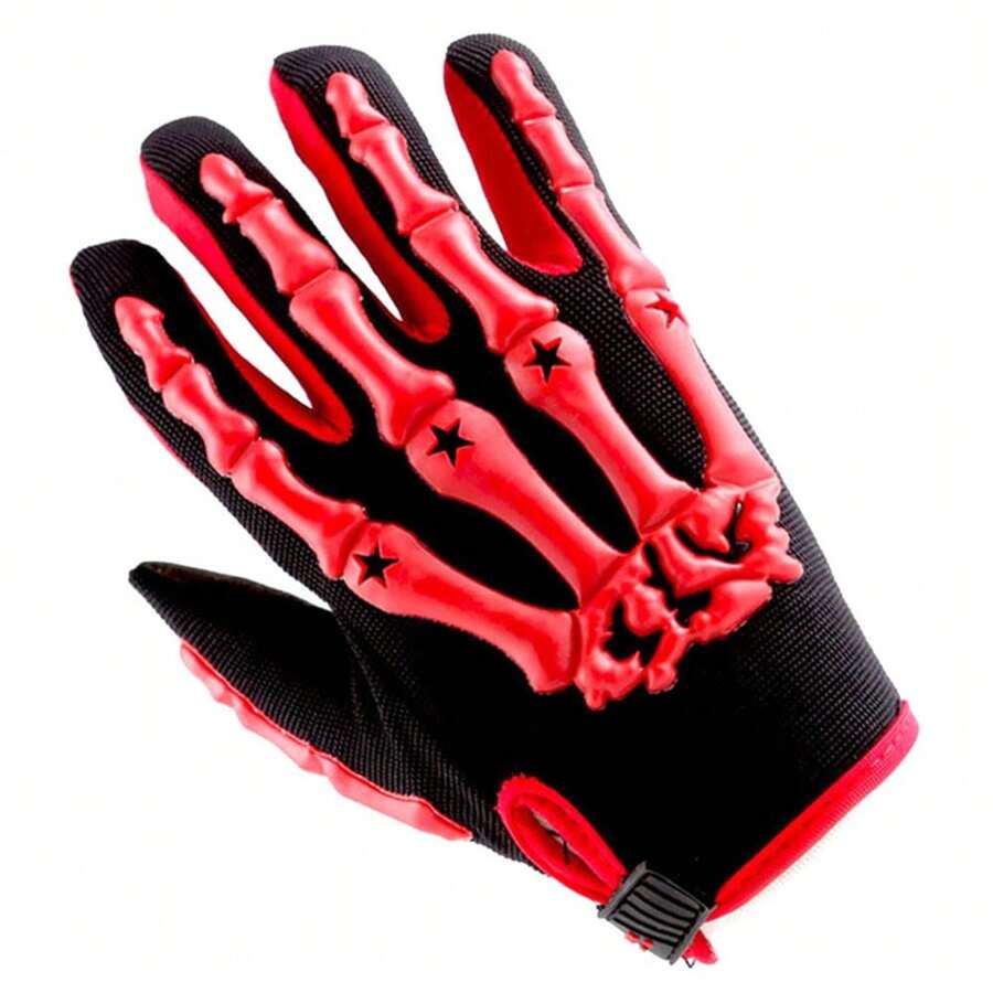 1Storm Adult Motocross Gloves Motorcycle BMX MX ATV Dirt Bike Bicycle Skeleton Cycling Gloves CE04 Blue - Red - View 1
