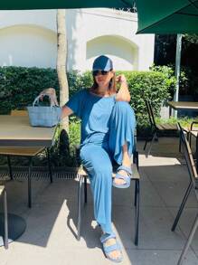 Women Two-Piece Outfits - Màu xanh nhạt - Xem 2