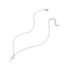 1入組 - 嵌鑲吊墜項鍊，男女日常飾品 - 銀色 - 查看 8