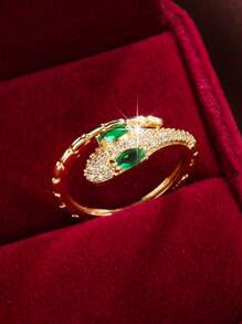 1入流行調節銅質蛇形設計開口戒指 - 彩色 - 查看 1