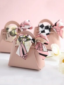 1 件皮革糖果盒婚禮禮品袋,創意結婚禮物糖果袋 - 粉色 - 查看 1