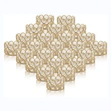 24 Pcs Set Crystal Tealight Candle Holders Gold, Tea Light Candlestick Holders For Wedding Table Decor - Gold - View 1