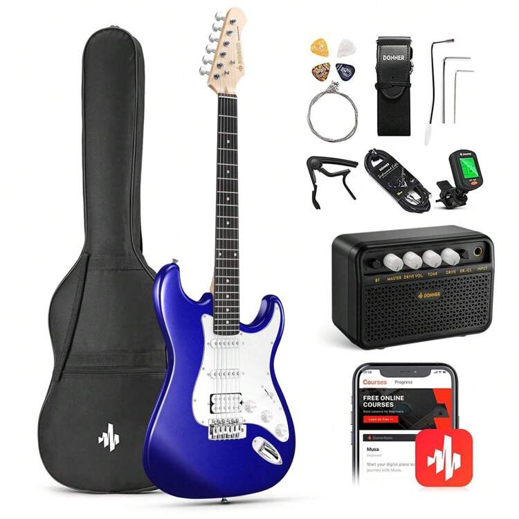 Donner Electric Guitar DST-100 39 Inch Full Size Guitar Kit 5 Ways