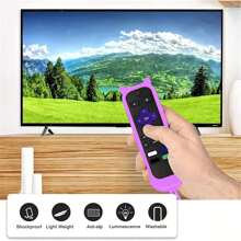 Silcone Remote Control Cover For Roku TV Remote/Roku Simple Remote/Roku Voice Remote (Purple)