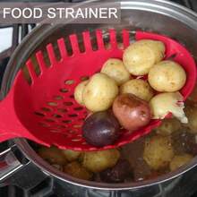 1pc Multifunctional Nylon Spaghetti Server With Spaghetti Measure Tool, Non-Stick Pasta Fork And Food Strainer For Kitchen Dishwasher, Large Size - Red - View 8