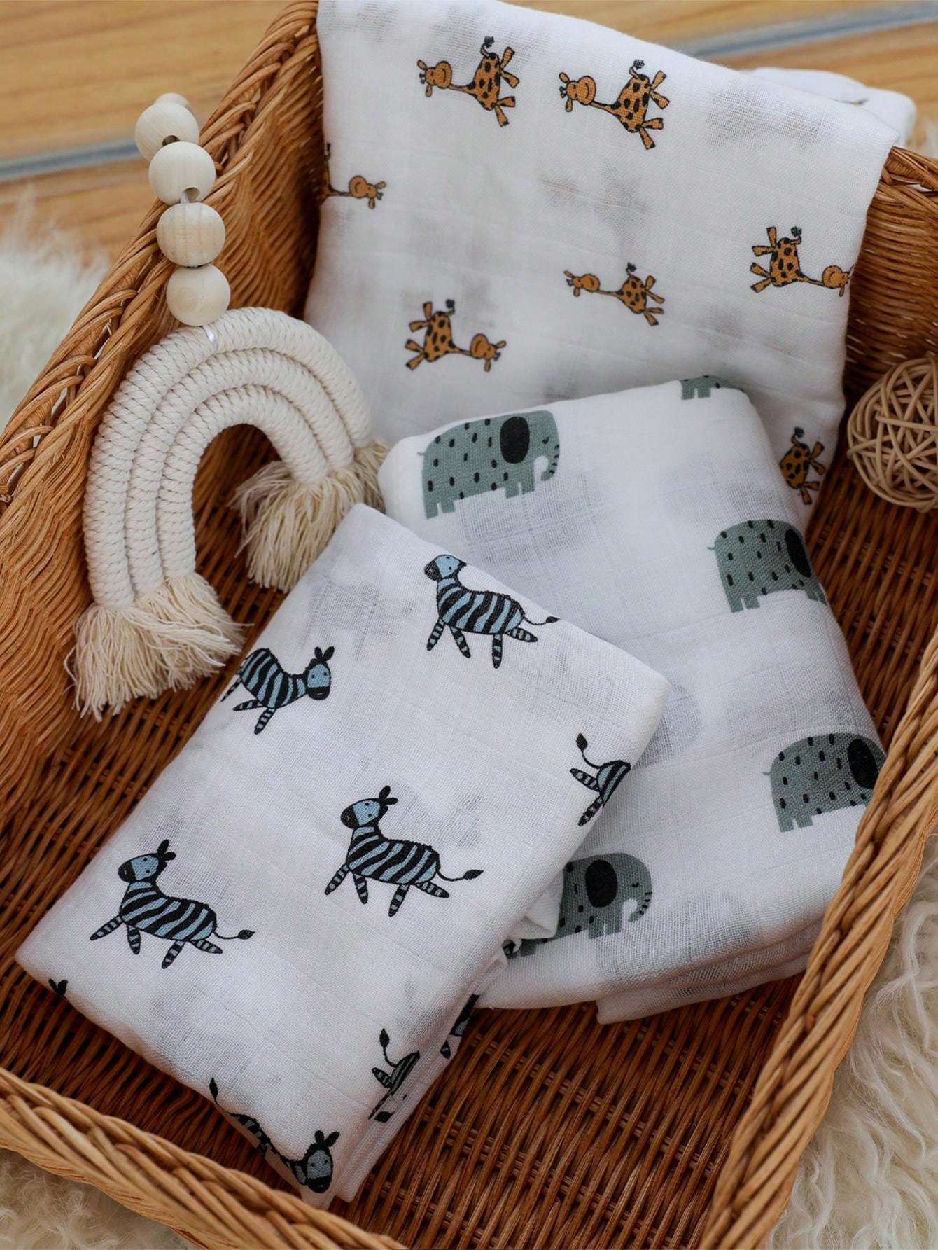 6 Packs Baby Receiving Blanket Boy Muslin Swaddle Blankets Girl Newborn