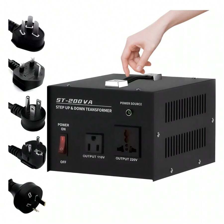 Convertidor De Voltaje,transformador De 110-220v, 200w - Negro - Ver 1