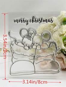 一件pc卡通滑鼠透明矽膠橡皮印章簡單百搭剪貼簿diy可愛圖案照片居家祝福禮物列印消印 - 無色 - 查看 3