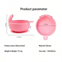 1pc Small Pet Silicone Bowl For Feeding And Watering, For Cats And Dogs - Pink - View 5