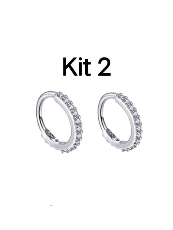 KIT 2 Brincos De Argola De Cartilagem Tragus Falso Nariz