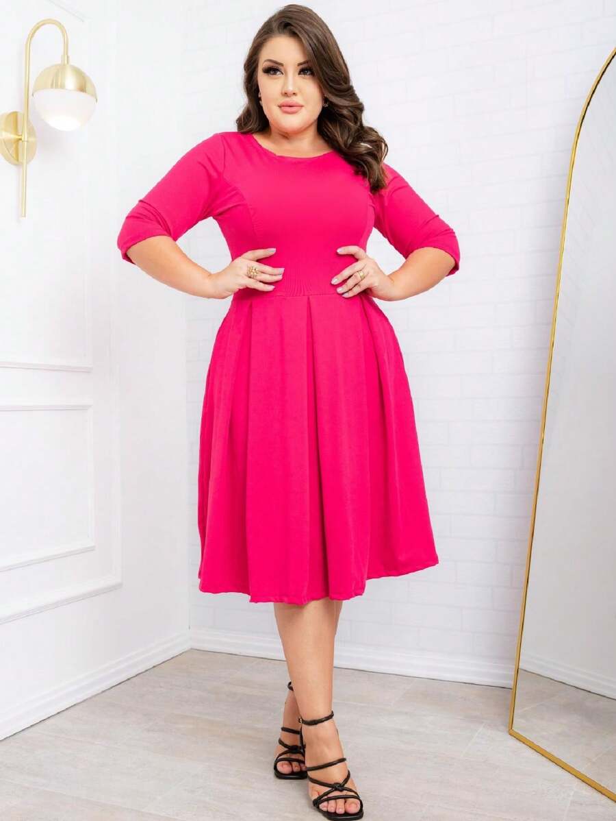 Women Dresses - Màu Hồng Tươi - Xem 1