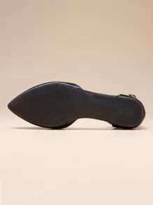 Women Flats Ankle Strap Pointed Toe Ballet Flats Versatile Commuting Office Shopping Casual Dress Flats Shoes - 黑色/PU - 查看 11