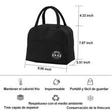 Lonchera Termica Para Niño Y Niña Bolsa Para Mantener Tu Almuerzo Caliente Y Frio De Dos Asas, Lunch box, Lunchera térmica, Lunchbox de tela - Negro - Ver 5