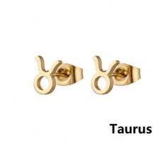 New Stainless Steel Minimalist Twelve Current Earrings I Earrings - Taurus - View 2