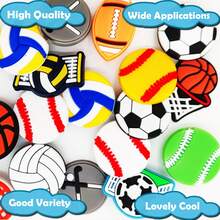 30入組運動系列鞋扣,用於棒球、排球、足球、籃球、垒球鞋子裝飾,優質流行配飾,青少年、男士、女士和成人的絕佳禮物 - 彩色 - 查看 5