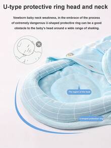 嬰兒防驚跳睡袋 - 藍色 - 查看 2