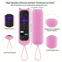 Funda de silicona para control remoto de Roku TV/Roku Simple Remote/Roku Voice Remote (Rosa) - Rosa - Ver 2