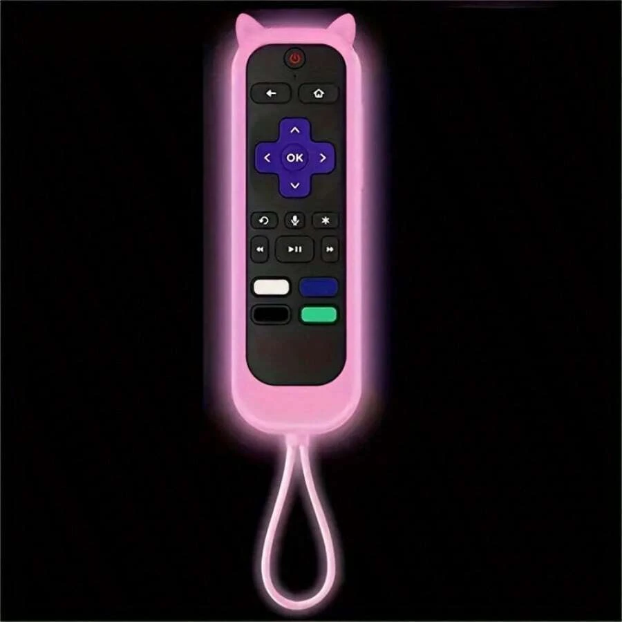 Funda de silicona para control remoto de Roku TV/Roku Simple Remote/Roku Voice Remote (Rosa) - Rosa - Ver 1